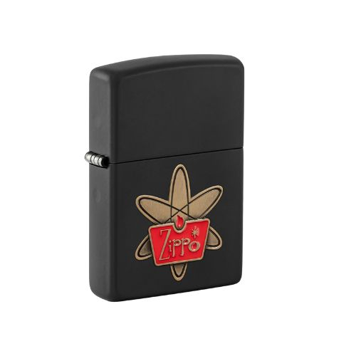 Zippo Feuerzeug Schwarz Emblem Retro Zippo