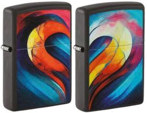 Zippo Feuerzeug Set Schwarz color Heart 2 Stk Zippo Feuerzeug Set Schwarz color Heart 2 Stk