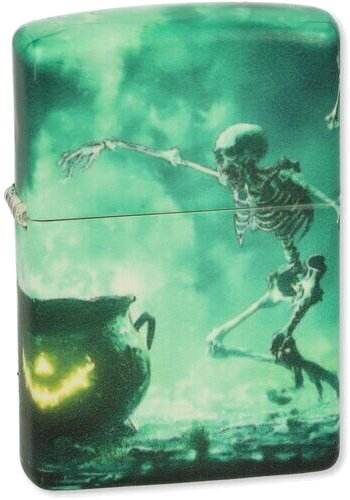 Zippo Feuerzeug Skeletons Dancing Design Glow in the Dark Green