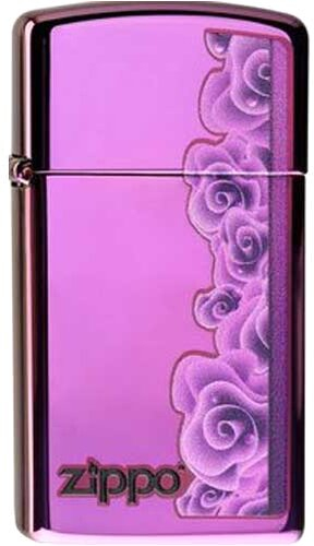 Zippo Feuerzeug Slim Abyss color Purple Roses