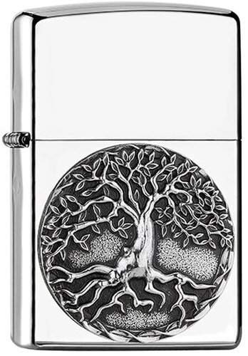 Zippo Feuerzeug Tree of Life Emblem Chrome