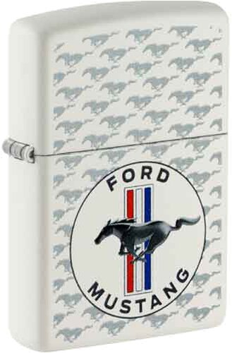 Zippo Feuerzeug weiß colo Ford Mustang/Horse/Bars Zippo Feuerzeug weiß colo Ford Mustang/Horse/Bars