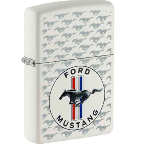 Zippo Feuerzeug weiß colo Ford Mustang/Horse/Bars Zippo Feuerzeug weiß colo Ford Mustang/Horse/Bars