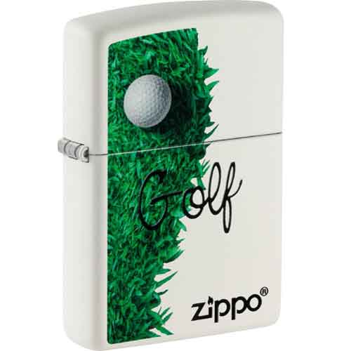 Zippo Feuerzeug weiß color Golf Design Zippo Feuerzeug weiß color Golf Design