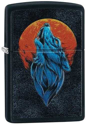 Zippo Feuerzeug Wolf Design Schwarz