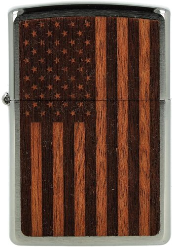 Zippo Feuerzeug Woodchuck American Flag Chrom/Braun Zippo Feuerzeug Woodchuck American Flag Chrom/Braun