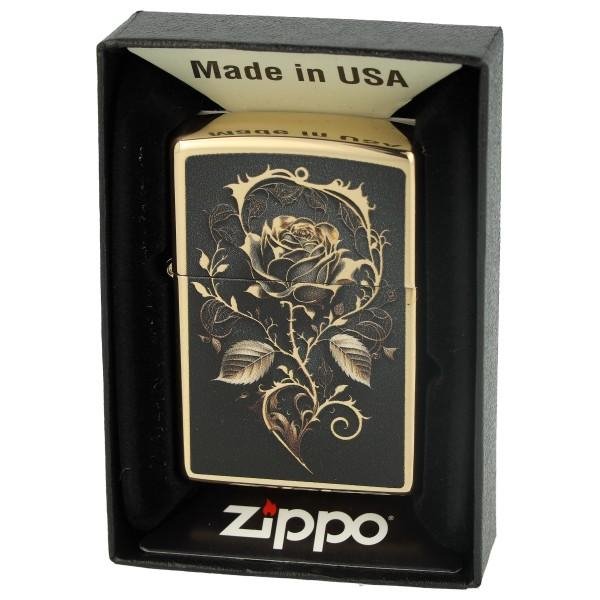 Zippo Feuerzeug Zippo Golden Rose 60007382 messing poliert Zippo Feuerzeug Zippo Golden Rose 60007382 messing poliert