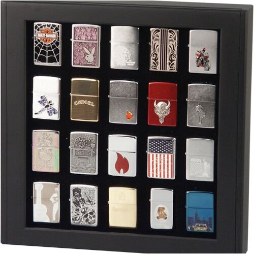 Zippo Holz Sammlervitrine schwarz 20er Zippo Holz Sammlervitrine schwarz 20er
