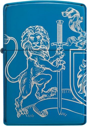 ZIPPO Indigo blau Medival Lion and Sword