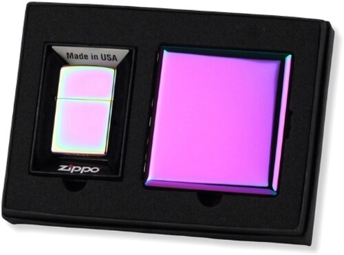 Zippo mit Zigaretten-Etui Set Rainbow/Spectrum