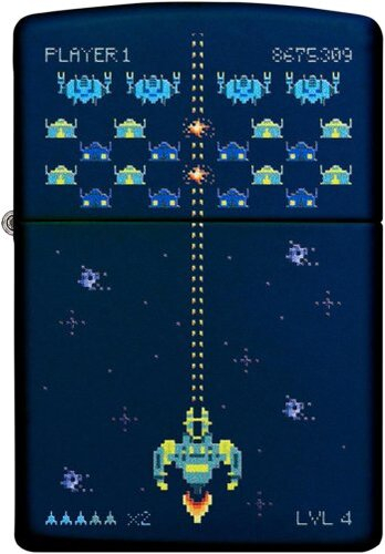 ZIPPO Navyblau Pixel Game