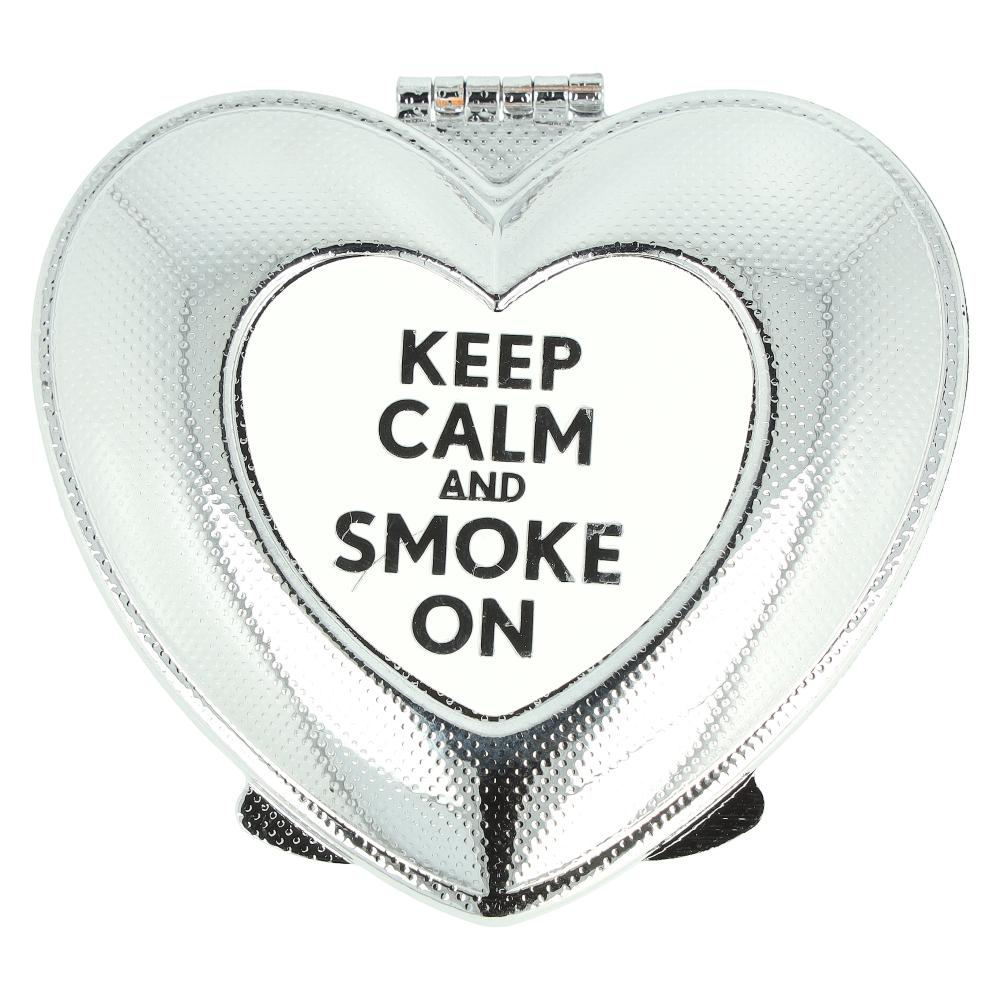 Zorr Heart Taschenascher KEEP CALM AND SMOKE ON Weiß