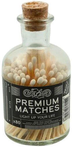 Zündhölzer Prof Premium Matches im Glas weiß