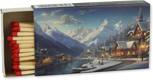 Zündhölzer Winter Beleuchtetes Dorf 1x45 Stück Nr.2
