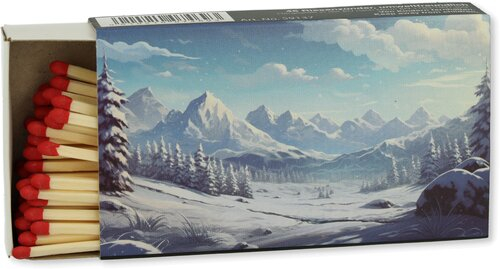 Zündhölzer Winter Berge und Tannenbäume 1x45 Stück Nr.1