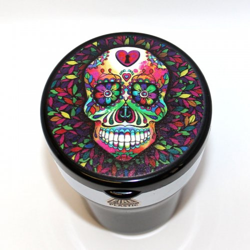 Aschenbecher fürs Auto Totenkopf Flower Power mit LED Leuchte Aschenbecher fürs Auto Totenkopf Flower Power mit LED Leuchte