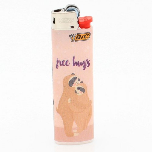 BIC Feuerzeug Slim Faultier Free Hugs 4v8 BIC Feuerzeug Slim Faultier Free Hugs 4v8