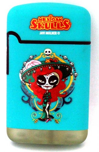 Mexican Skulls Easy Torch 8 Jet Feuerzeug Catrinas Türkis Mexican Skulls Easy Torch 8 Jet Feuerzeug Catrinas Türkis