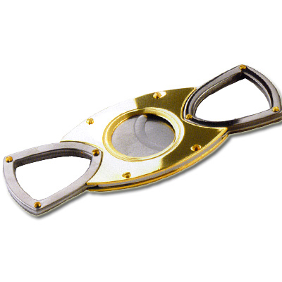 Zigarren-Cutter Chrom Gold 22 mm