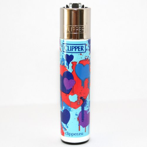 Clipper Feuerzeug Herzen Farbkleckse - 2v4 Clipper Feuerzeug Herzen Farbkleckse - 2v4