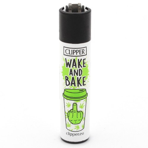 Clipper Feuerzeug Weed Slogan 2 - 3v4 WAKE AND BAKE Clipper Feuerzeug Weed Slogan 2 - 3v4 WAKE AND BAKE