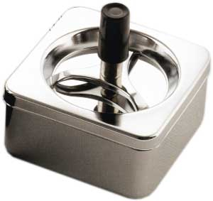 Dreh-Ascher Chrom Eckig 8,5 cm Dreh-Ascher Chrom Eckig 8,5 cm
