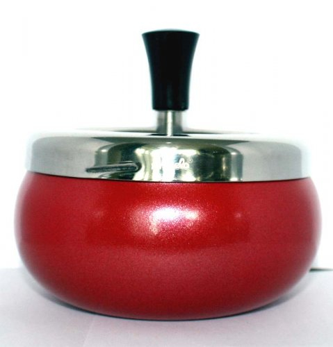 Dreh-Ascher Chrom Rot-Metallic 11 cm Dreh-Ascher Chrom Rot-Metallic 11 cm