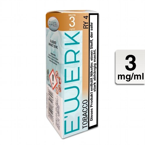 E-Liquid E-WERK RY4 Tobacco 3 mg Nikotin E-Liquid E-WERK RY4 Tobacco 3 mg Nikotin