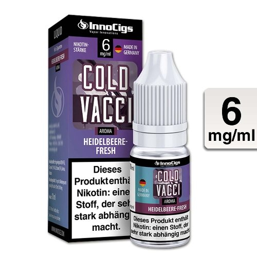 E-Liquid InnoCigs Cold Vacci Heidelbeere-Menthol 6 mg Nikotin E-Liquid InnoCigs Cold Vacci Heidelbeere-Menthol 6 mg Nikotin