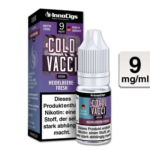 E-Liquid InnoCigs Cold Vacci Heidelbeere-Menthol 9 mg Nikotin E-Liquid InnoCigs Cold Vacci Heidelbeere-Menthol 9 mg Nikotin