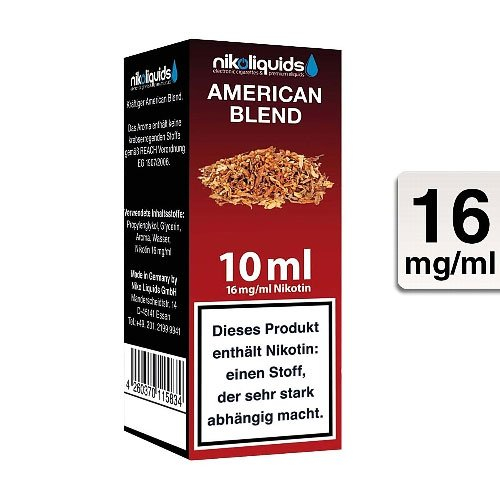 E-Liquid NIKOLIQUIDS American Blend 16 mg Nikotin E-Liquid NIKOLIQUIDS American Blend 16 mg Nikotin