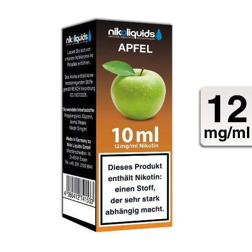 E-Liquid NIKOLIQUIDS Apfel 12 mg Nikotin E-Liquid NIKOLIQUIDS Apfel 12 mg Nikotin