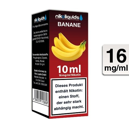 E-Liquid NIKOLIQUIDS Banane 16 mg Nikotin E-Liquid NIKOLIQUIDS Banane 16 mg Nikotin
