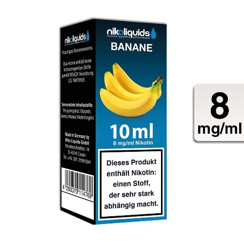 E-Liquid NIKOLIQUIDS Banane 8 mg Nikotin E-Liquid NIKOLIQUIDS Banane 8 mg Nikotin