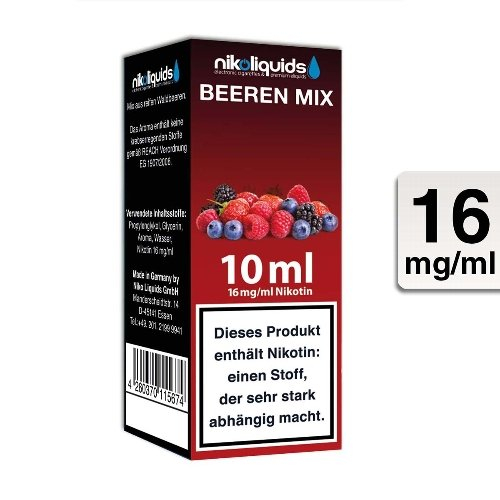 E-Liquid NIKOLIQUIDS Beeren Mix 16 mg Nikotin E-Liquid NIKOLIQUIDS Beeren Mix 16 mg Nikotin
