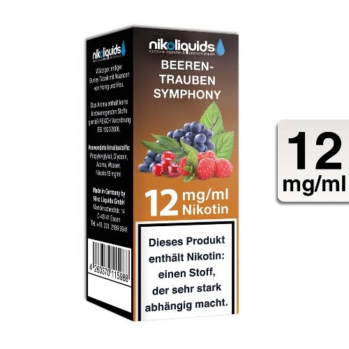 E-Liquid NIKOLIQUIDS Beeren Trauben Symphony 12 mg Nikotin E-Liquid NIKOLIQUIDS Beeren Trauben Symphony 12 mg Nikotin