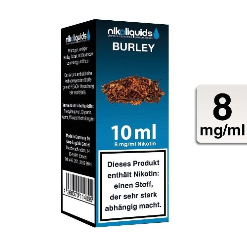 E-Liquid NIKOLIQUIDS Burley Tabak 8 mg Nikotin E-Liquid NIKOLIQUIDS Burley Tabak 8 mg Nikotin