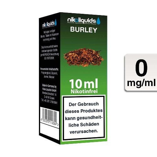 E-Liquid NIKOLIQUIDS Burley Tabak ohne Nikotin E-Liquid NIKOLIQUIDS Burley Tabak ohne Nikotin