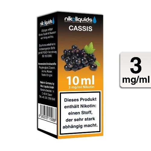 E-Liquid NIKOLIQUIDS Cassis 3 mg Nikotin E-Liquid NIKOLIQUIDS Cassis 3 mg Nikotin