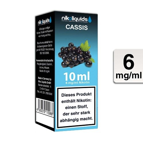E-Liquid NIKOLIQUIDS Cassis 6 mg Nikotin E-Liquid NIKOLIQUIDS Cassis 6 mg Nikotin