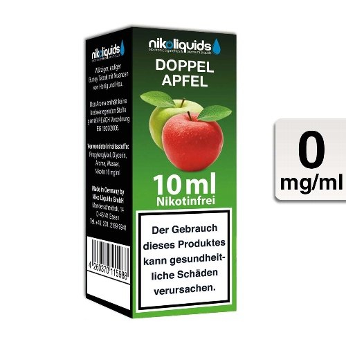 E-Liquid NIKOLIQUIDS Doppel Apfel ohne Nikotin E-Liquid NIKOLIQUIDS Doppel Apfel ohne Nikotin