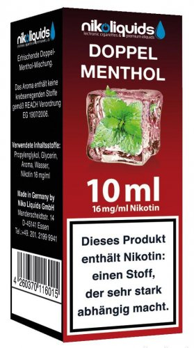 E-Liquid NIKOLIQUIDS Doppel Menthol 16 mg Nikotin E-Liquid NIKOLIQUIDS Doppel Menthol 16 mg Nikotin