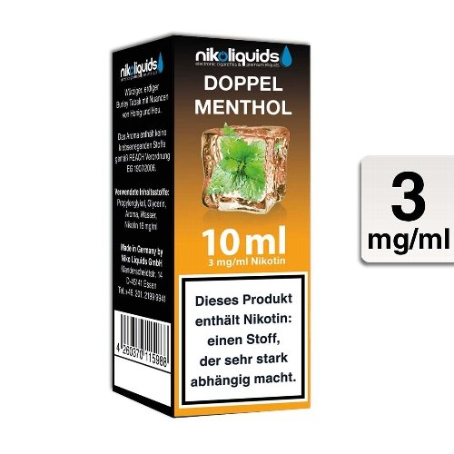 E-Liquid NIKOLIQUIDS Doppel Menthol 3mg Nikotin 50/50 E-Liquid NIKOLIQUIDS Doppel Menthol 3mg Nikotin 50/50