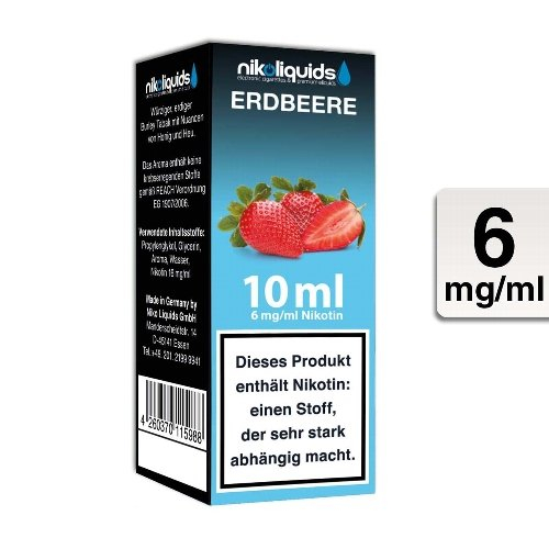 E-Liquid NIKOLIQUIDS Erdbeere 6 mg Nikotin E-Liquid NIKOLIQUIDS Erdbeere 6 mg Nikotin