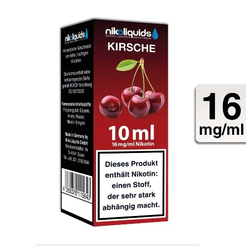 E-Liquid NIKOLIQUIDS Kirsche 16 mg Nikotin E-Liquid NIKOLIQUIDS Kirsche 16 mg Nikotin