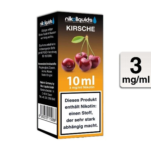 E-Liquid NIKOLIQUIDS Kirsche 3 mg Nikotin E-Liquid NIKOLIQUIDS Kirsche 3 mg Nikotin