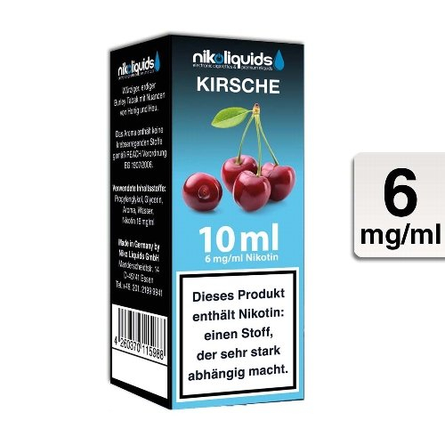 E-Liquid NIKOLIQUIDS Kirsche 6 mg Nikotin E-Liquid NIKOLIQUIDS Kirsche 6 mg Nikotin
