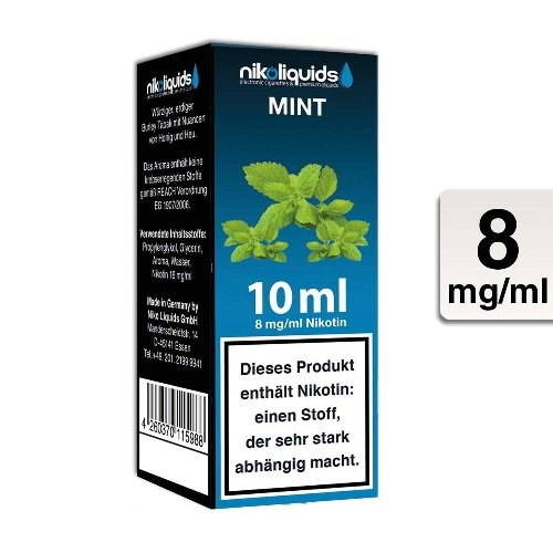 E-Liquid NIKOLIQUIDS Mint 8 mg Nikotin E-Liquid NIKOLIQUIDS Mint 8 mg Nikotin
