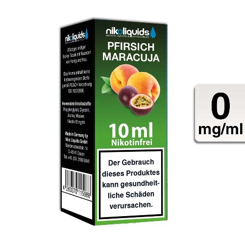E-Liquid NIKOLIQUIDS Pfirsich Maracuja 0mg ohne Nikotin E-Liquid NIKOLIQUIDS Pfirsich Maracuja 0mg ohne Nikotin