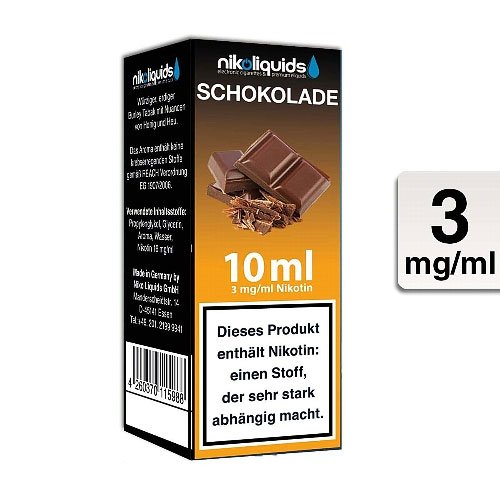 E-Liquid NIKOLIQUIDS Schokolade 3 mg Nikotin E-Liquid NIKOLIQUIDS Schokolade 3 mg Nikotin